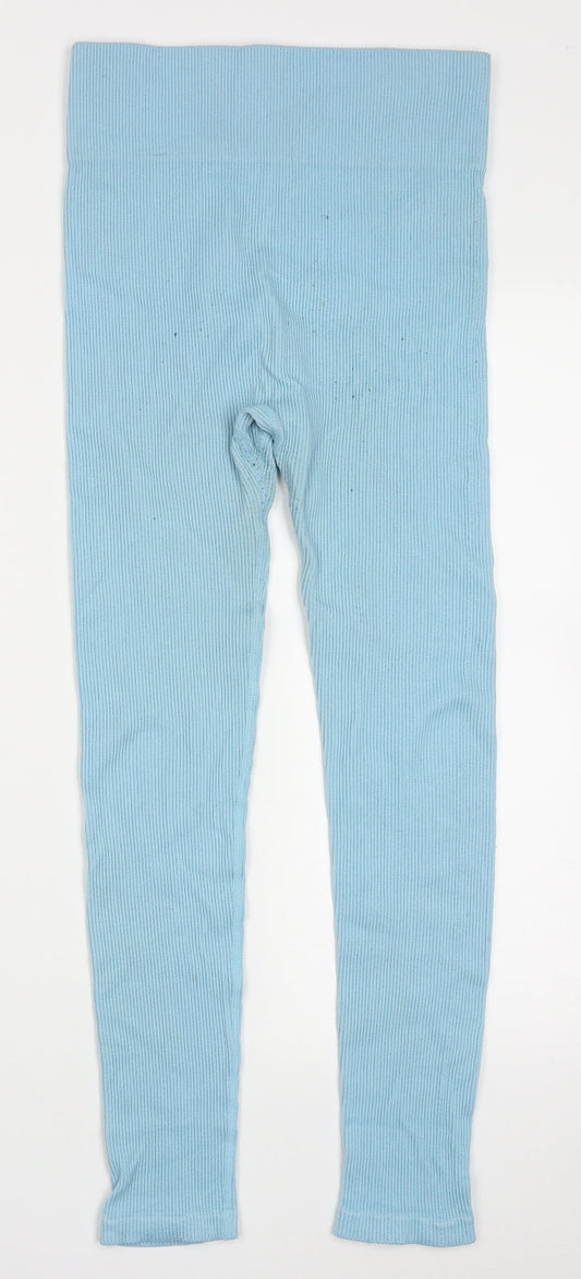 Dunnes Stores Womens Blue Polyamide Capri Trousers Size M L27 in Regular