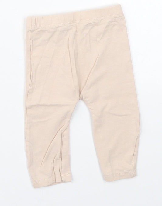 Matalan Girls Beige Cotton Capri Leggings Size 3-6 Months