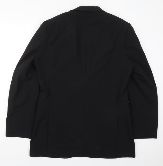 Tom English Mens Black Polyester Jacket Suit Jacket Size 40