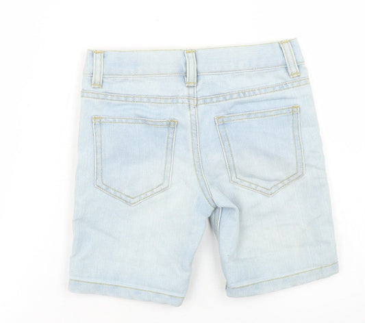 Denim Co Girls Blue Cotton Boyfriend Shorts Size 3-4 Years Regular