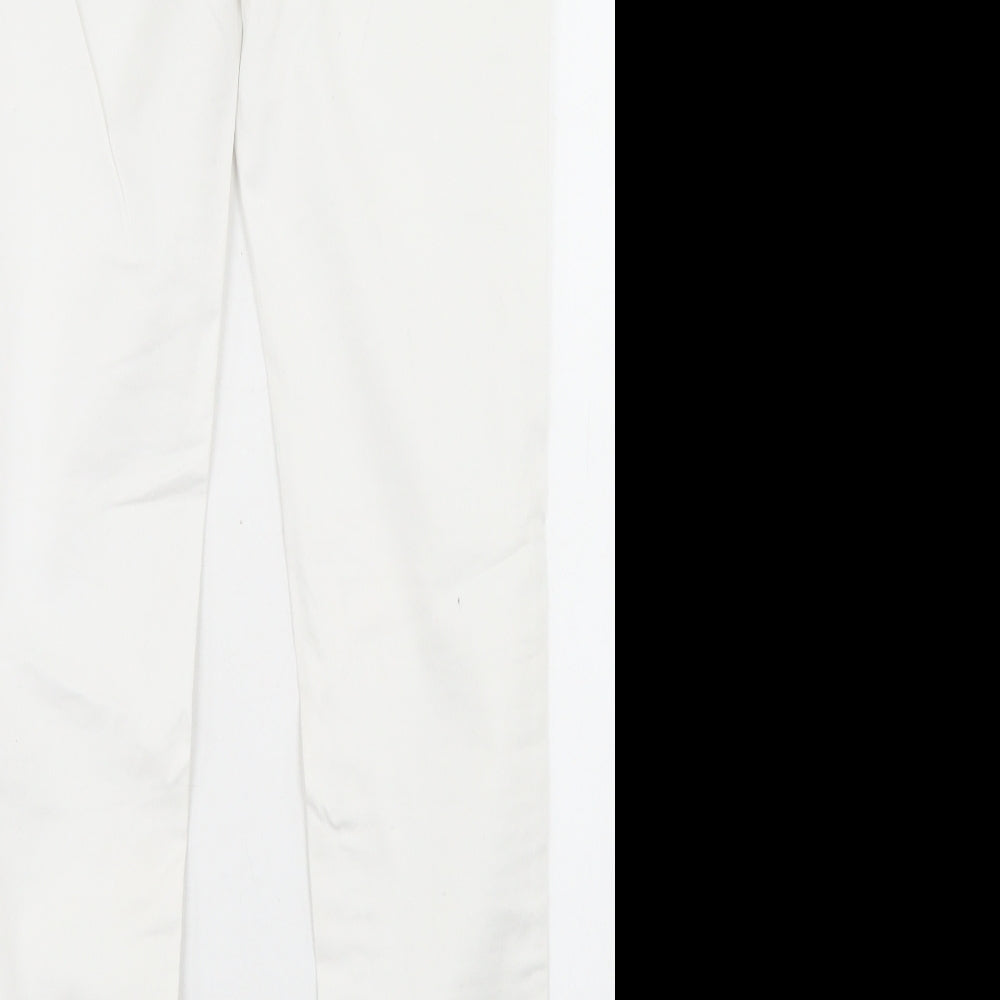 United Colors of Benetton Womens White Cotton Skinny Jeans Size 8 L29 in Regular Button