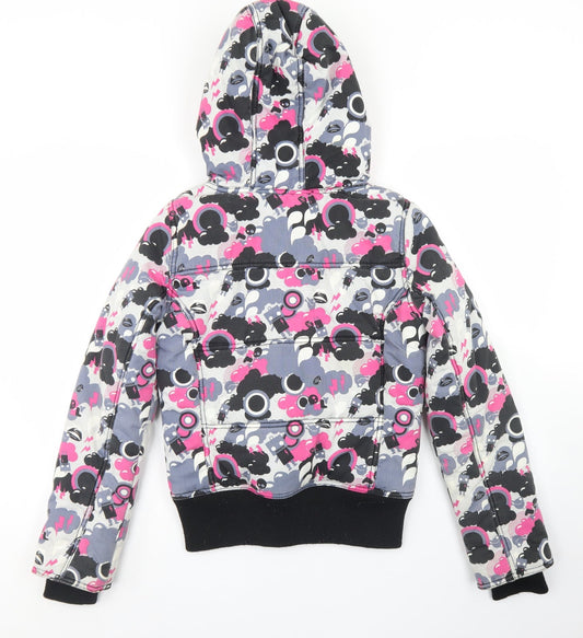Only Womens Pink Paisley Parka Coat Size S Zip