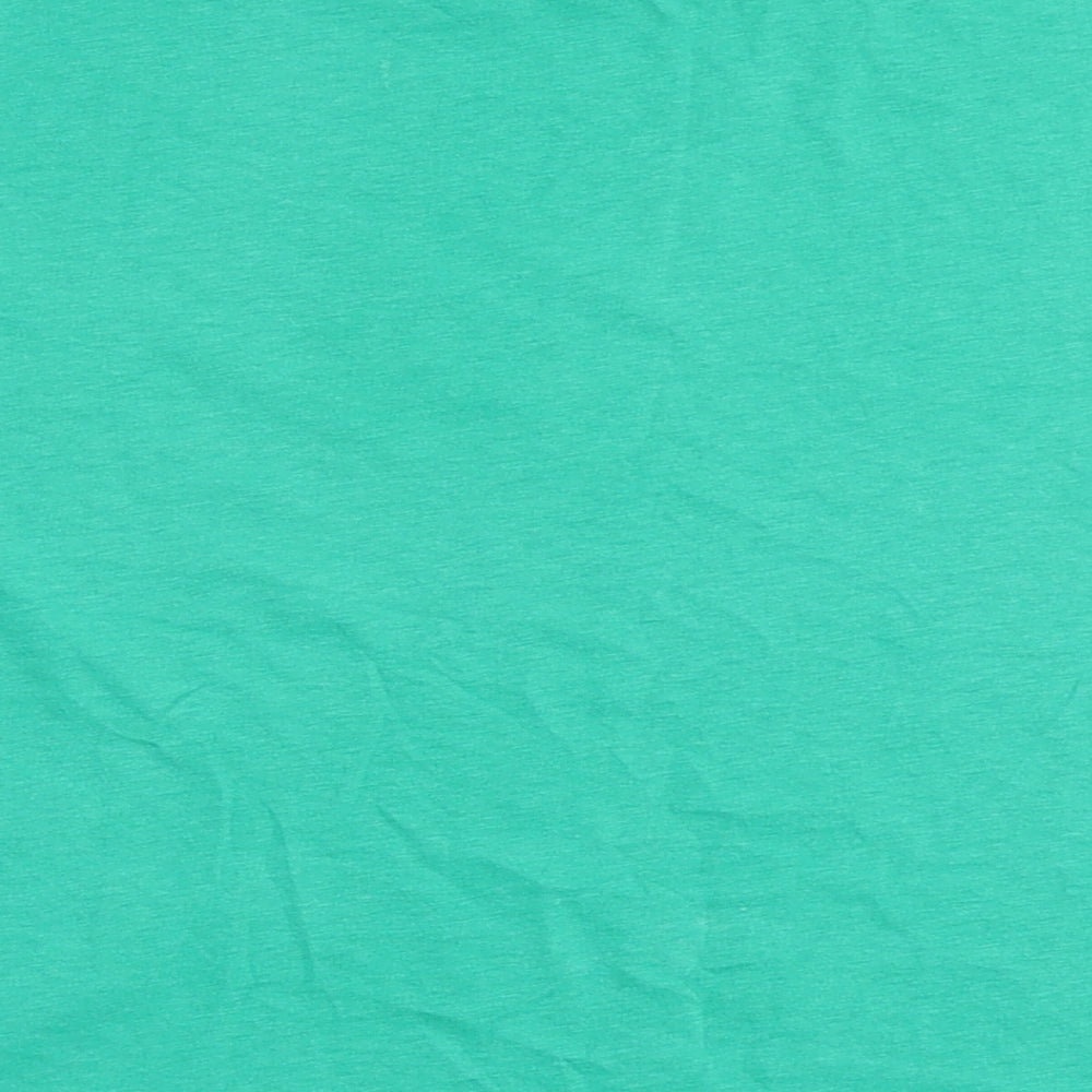 Dunnes Stores Womens Green 100% Cotton Cropped T-Shirt Size XS Round Neck
