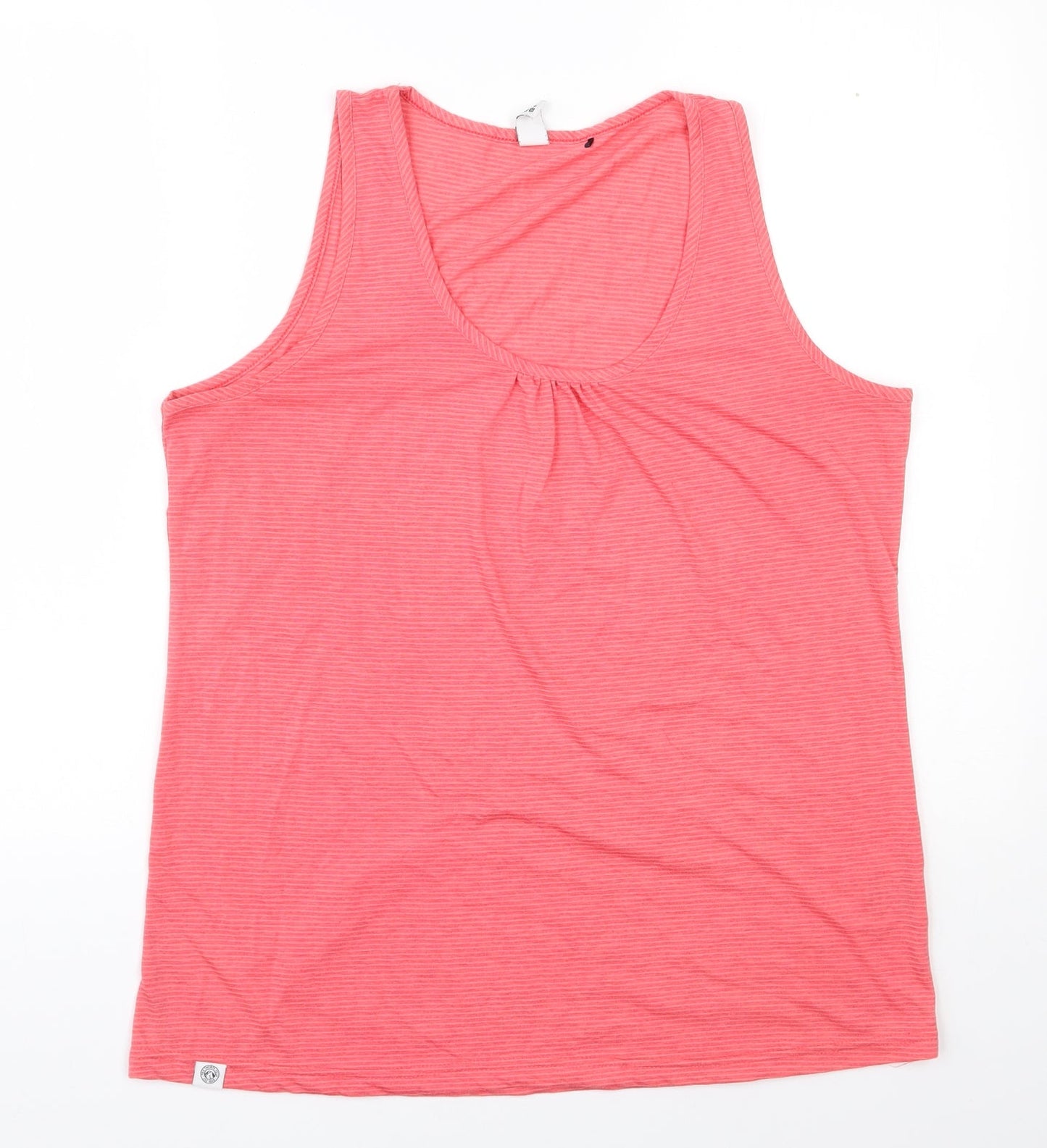 Tog Twenty Four Womens Pink Striped Polyester Basic Tank Size 14 Scoop Neck Pullover