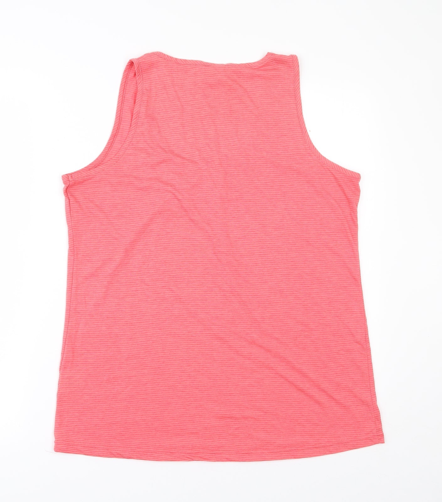 Tog Twenty Four Womens Pink Striped Polyester Basic Tank Size 14 Scoop Neck Pullover