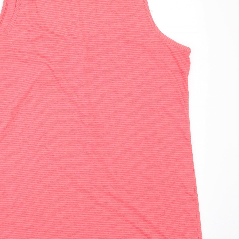 Tog Twenty Four Womens Pink Striped Polyester Basic Tank Size 14 Scoop Neck Pullover