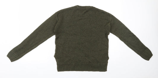 New Look 915 Generation Girls Green Round Neck Polyester Pullover Jumper Size 14-15 Years Pullover