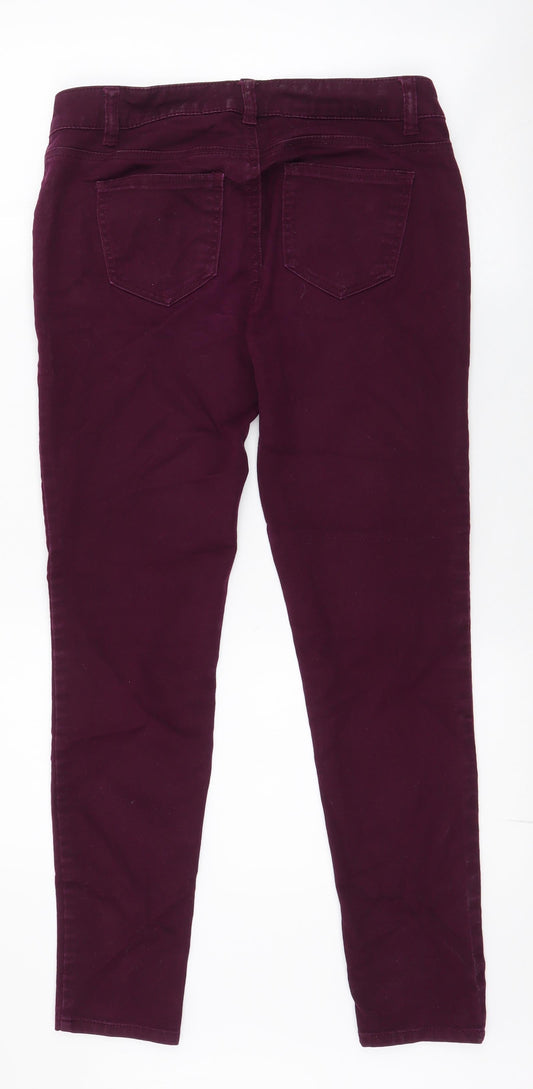 Love, Fire Womens Purple Cotton Skinny Jeans Size 10 L28 in Slim Zip