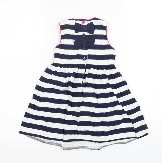 Mini Club Girls Multicoloured Striped Polyester A-Line Size 18-24 Months Round Neck Pullover