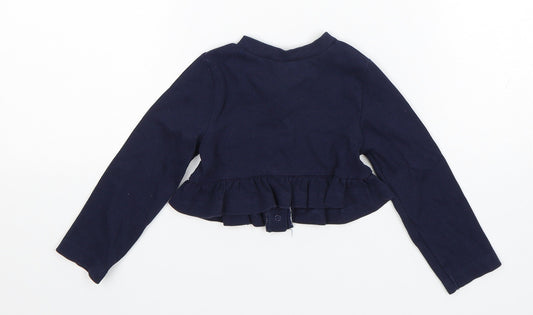 Mayoral Girls Blue Cotton Cardigan Jumper Size 24 Months Snap