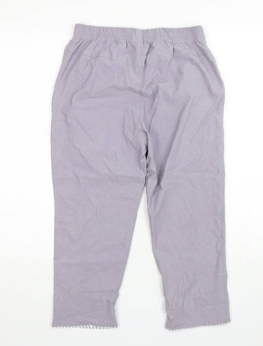 Preworn Womens Grey Viscose Pedal Pusher Trousers Size 8 L21 in Regular