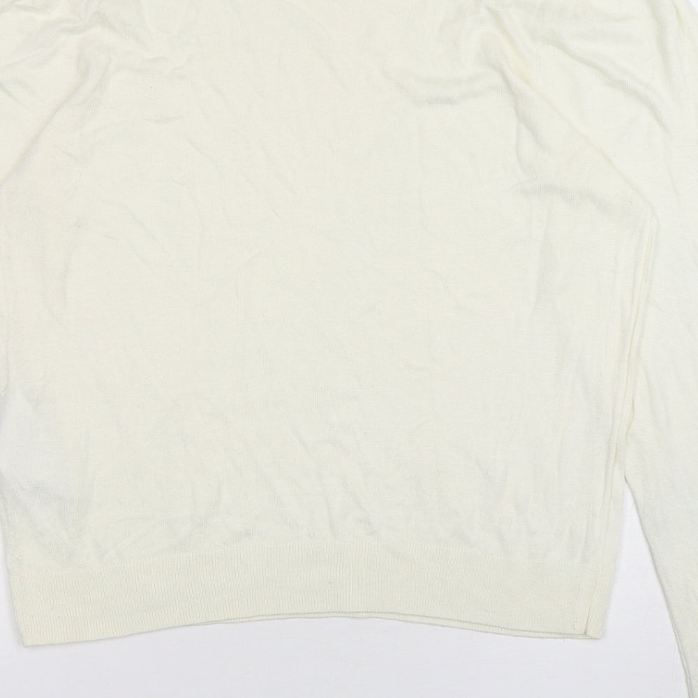 VERO MODA Womens Ivory Round Neck Modal Pullover Jumper Size M
