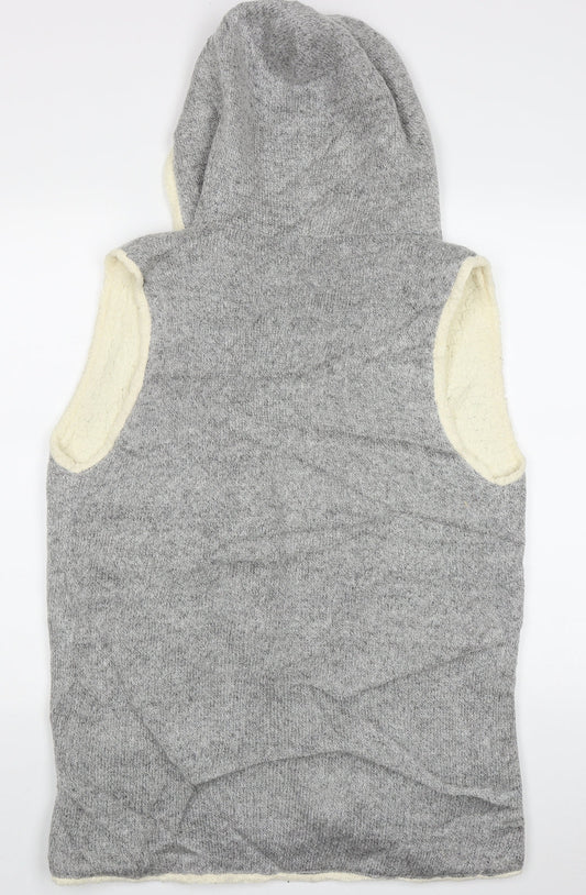 FOREVER 21 Womens Grey V-Neck Acrylic Cardigan Jumper Size S
