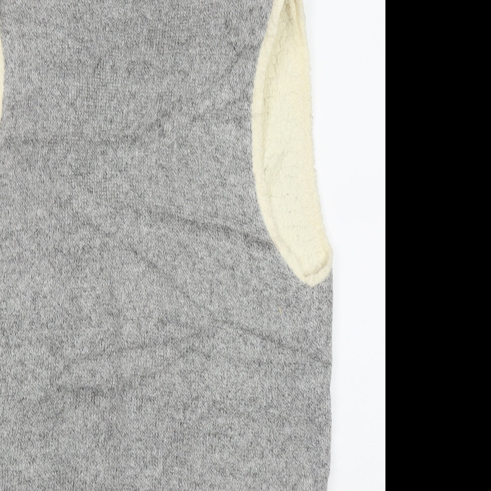 FOREVER 21 Womens Grey V-Neck Acrylic Cardigan Jumper Size S