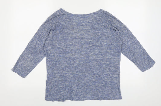 Oasis Womens Blue Boat Neck Polyester Pullover Jumper Size S