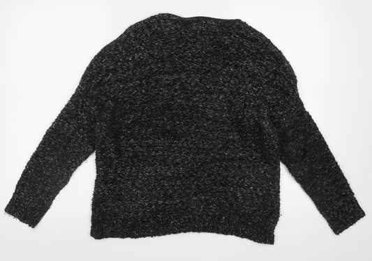 Katsumi Womens Black Crew Neck Acrylic Pullover Jumper Size M