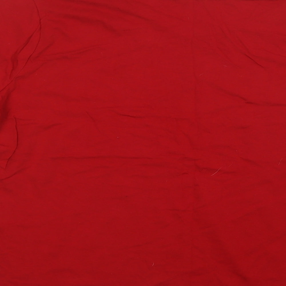 Avon Womens Red Solid Cotton Top Pyjama Top Size 16 - Merry Kissmas