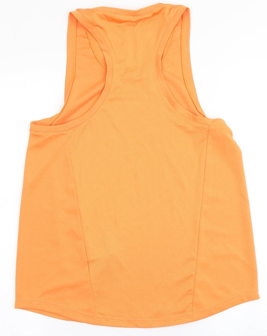 ASOS Womens Orange Polyester Basic Tank Size 10 Round Neck