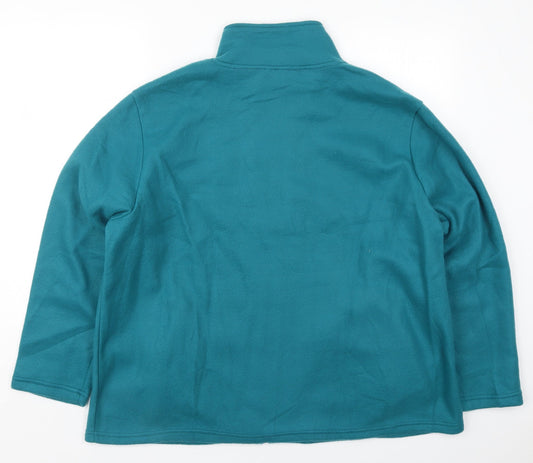 Anne De Lancay Womens Blue Jacket Size XL Zip - Flower