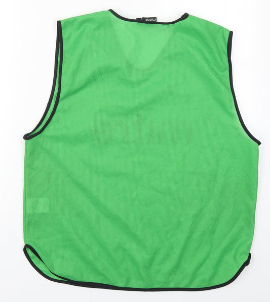 Mitre Mens Green  Polyester Basic Tank Size S V-Neck Pullover