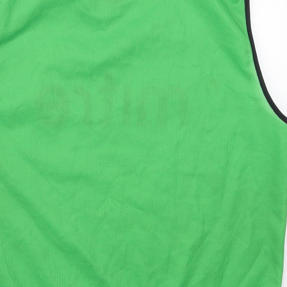 Mitre Mens Green Polyester Basic Tank Size S V-Neck Pullover