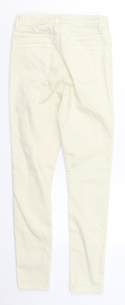 Denim Co Womens Beige Cotton Skinny Jeans Size 10 L27 in Regular Button