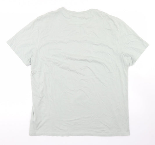 Armed Angels Mens Blue Cotton T-Shirt Crew Neck