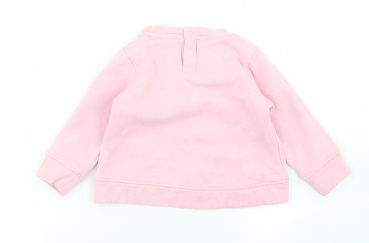 O'Neills Girls Pink Cotton Pullover T-Shirt Size 6-9 Months Crew Neck Snap