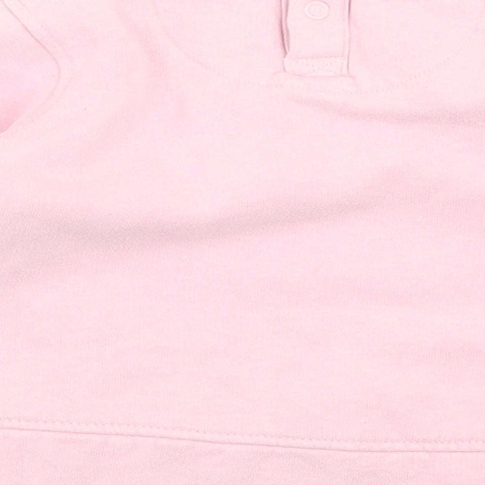 O'Neills Girls Pink Cotton Pullover T-Shirt Size 6-9 Months Crew Neck Snap