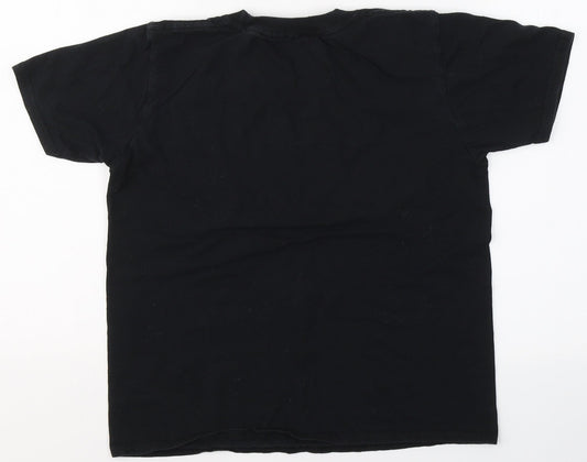 Gildan Boys Black Cotton Basic T-Shirt Size L Round Neck - Play Station