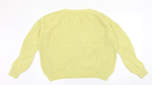 NEXT Womens Green Round Neck Acrylic Pullover Jumper Size S