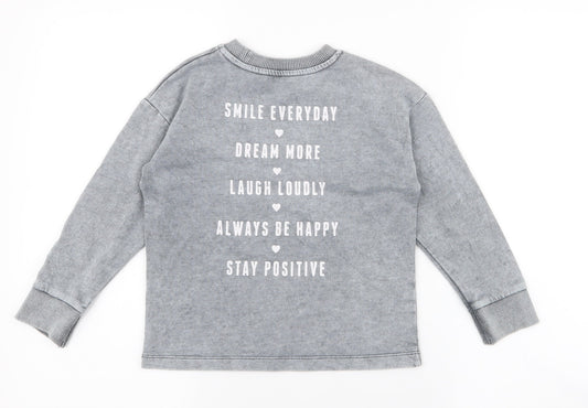 George Girls Grey Polyester Pullover Sweatshirt Size 5-6 Years Pullover - Just be you
