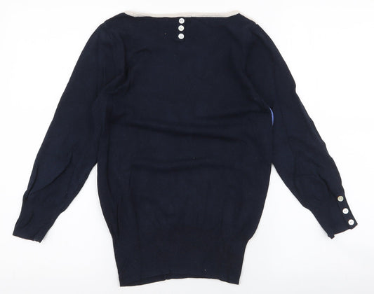 NEXT Womens Multicoloured Round Neck Cotton Pullover Jumper Size 6