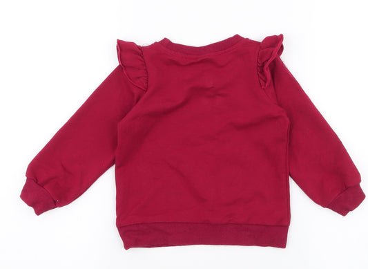 SheIn Girls Red Polyester Pullover Sweatshirt Size 3 Years Pullover - little miss sassy pants