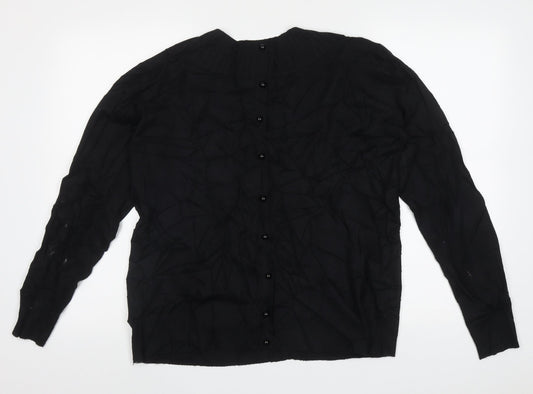 Finery Womens Black Crew Neck Polyamide Pullover Jumper Size XL