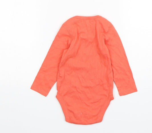 Marks and Spencer Girls Orange Cotton Leotard One-Piece Size 12-18 Months Snap
