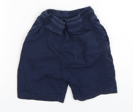 Pep & Co Boys Blue Cotton Sweat Shorts Size 5-6 Years Regular Drawstring