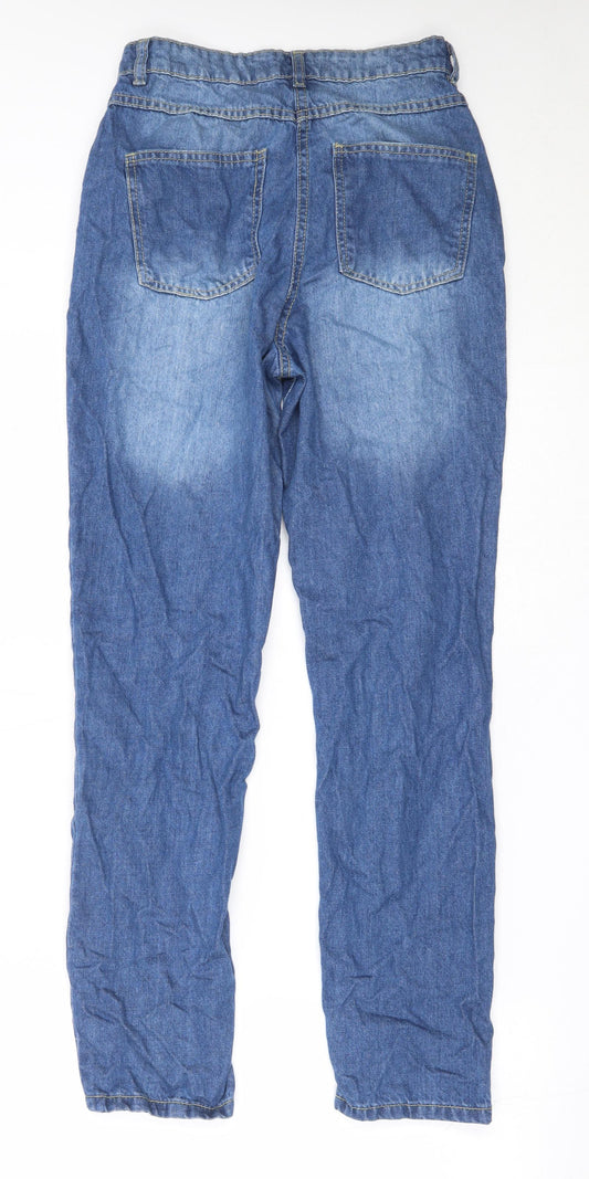 Parsian Womens Blue Cotton Straight Jeans Size 6 L28 in Regular
