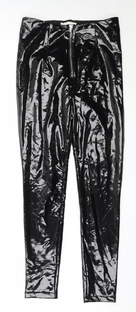 Vera & Lucy Womens Black Polyester Capri Leggings Size S L27 in