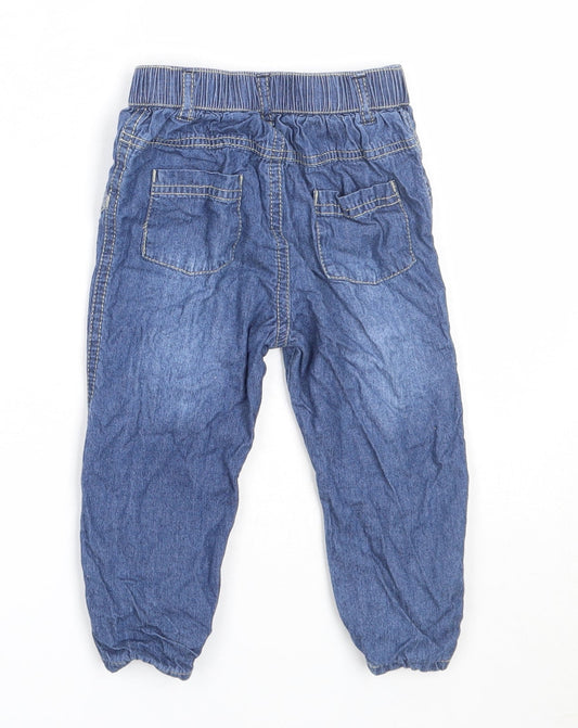 George Boys Blue Cotton Capri Jeans Size 9-12 Months