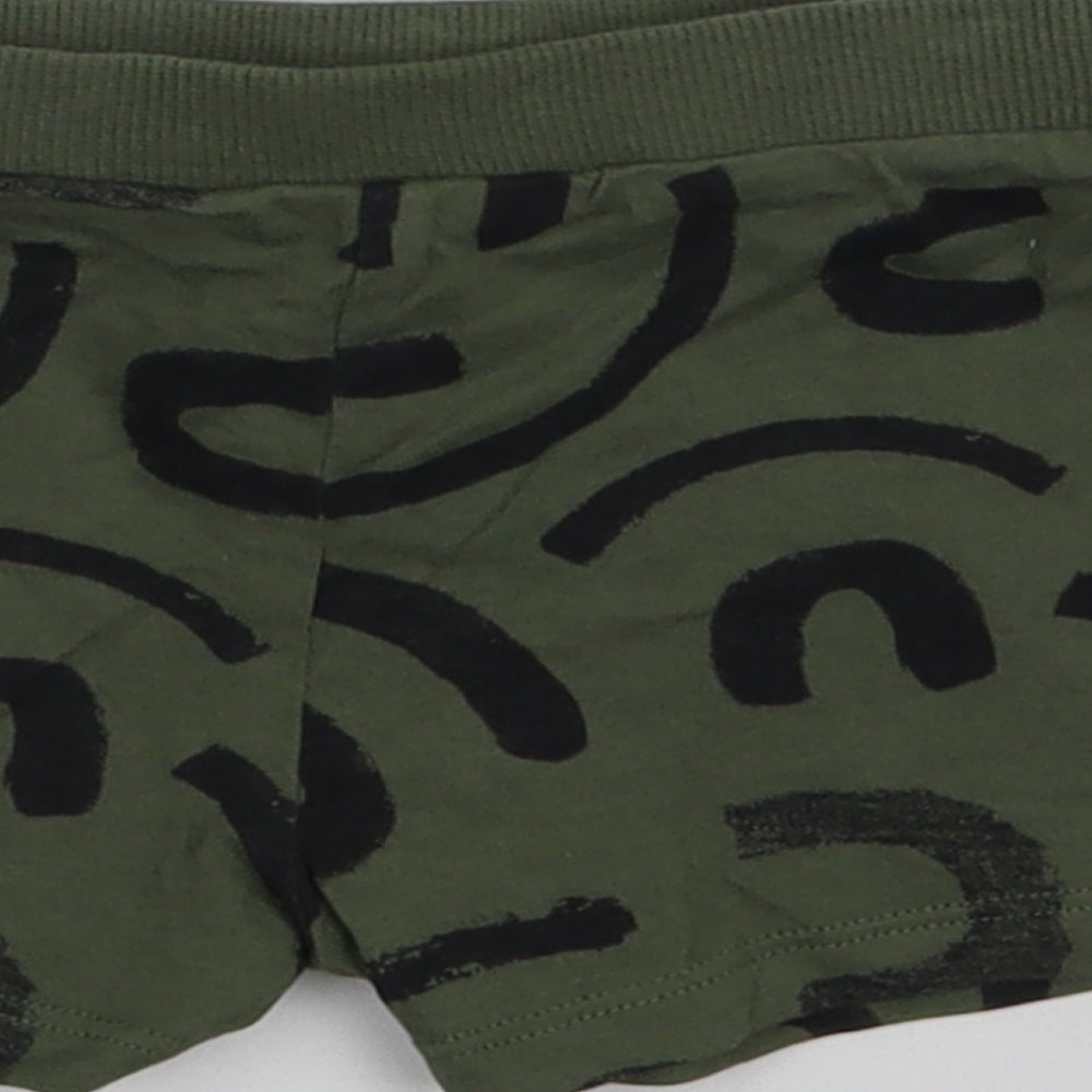 F&F Baby Green Geometric Cotton Jogger Leggings Size 3-6 Months Drawstring