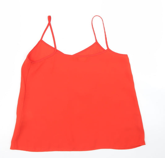 New Look Womens Red Polyester Camisole Blouse Size 8 Round Neck