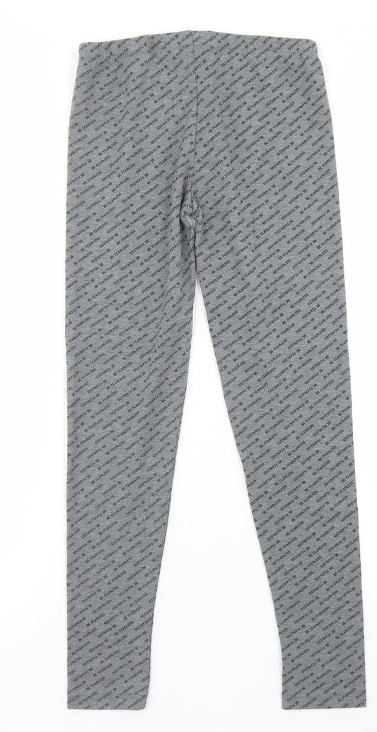 Primark Girls Grey Spotted Polyester Capri Trousers Size 8-9 Years Regular - Be Fearless
