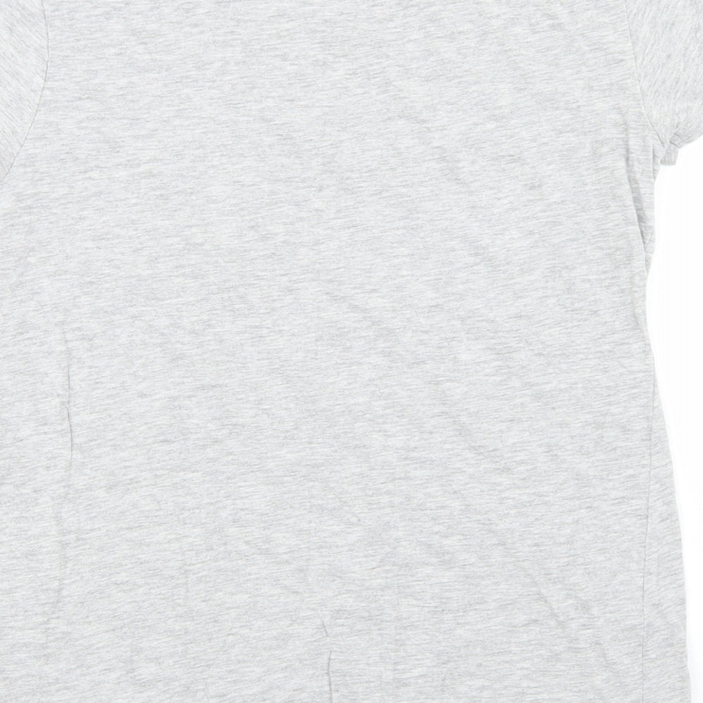 Primark Girls Grey Cotton Basic T-Shirt Size 2XS Crew Neck - Slogan