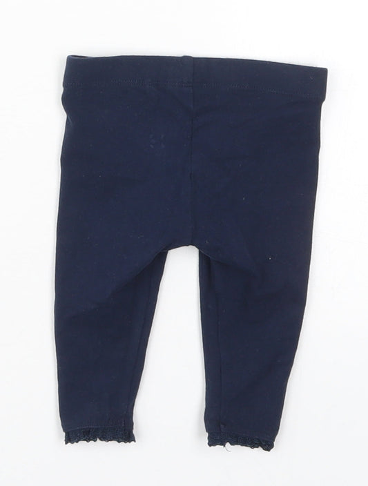 NEXT Girls Blue Cotton Capri Leggings Size 3-6 Months