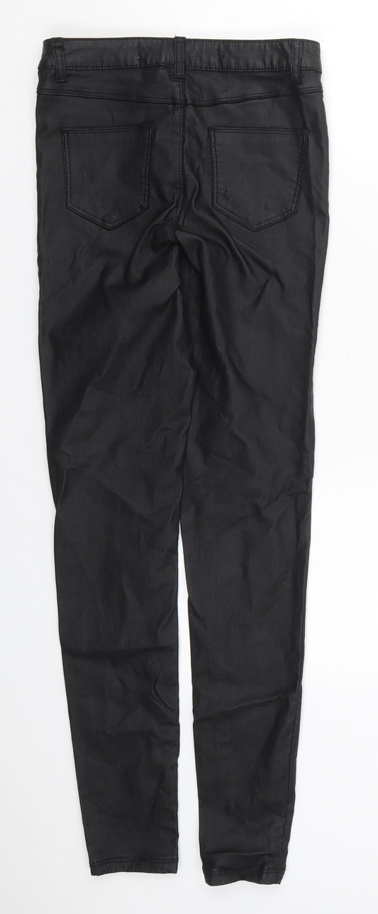 Denim Co Womens Black Viscose Trousers Size 8 L28 in Regular Button