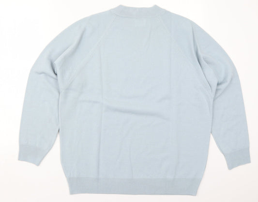 Classics Womens Blue Round Neck Acrylic Pullover Jumper Size 16