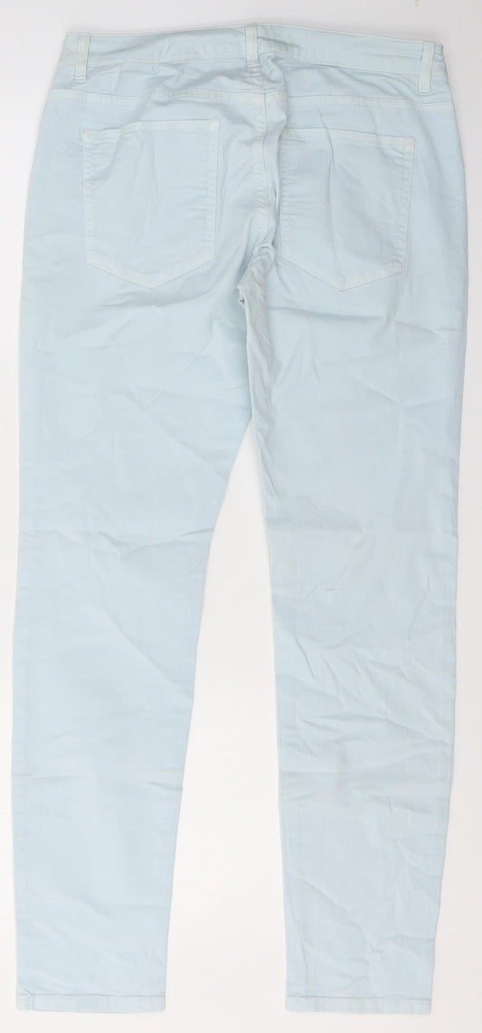 MOTIVI Womens Blue Cotton Skinny Jeans Size 14 L28.5 in Regular Button