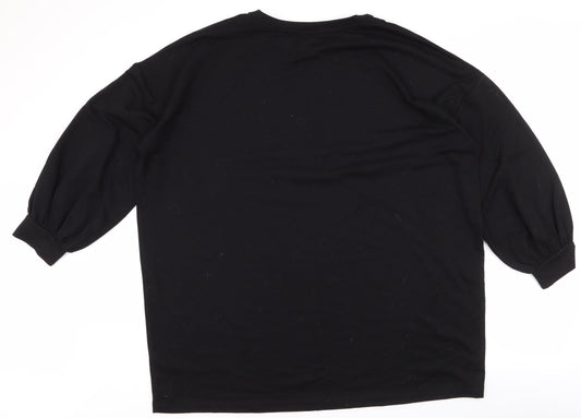 Dunnes Stores Womens Black Polyester Pullover Sweatshirt Size XL Pullover - Balloon sleeve