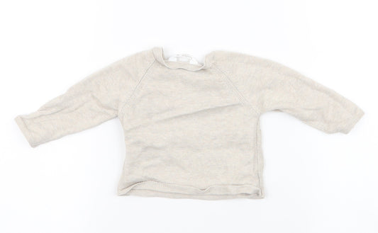 M&Co Baby Beige 100% Cotton Pullover Jumper Size 0-3 Months Button - bearly awake